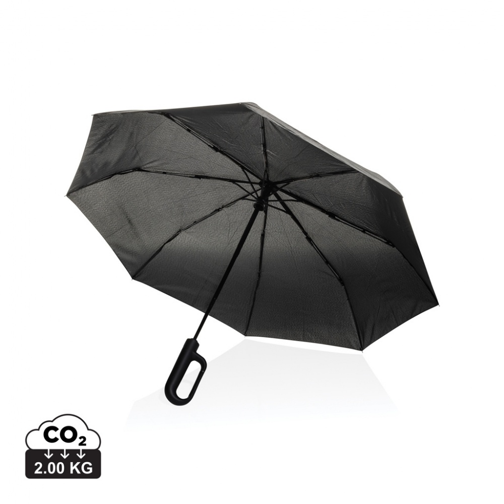 Logotrade promotional item image of: Yara 21" AWARE™ RPET solid colour umbrella with carabiner