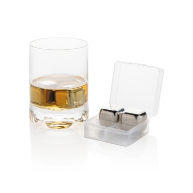 Logo trade promotional gifts picture of: Re-usable stainless steel ice cubes 4pc