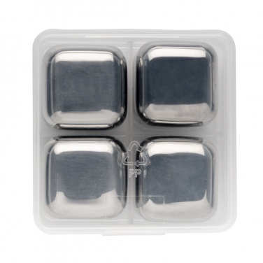 Logotrade advertising product image of: Re-usable stainless steel ice cubes 4pc