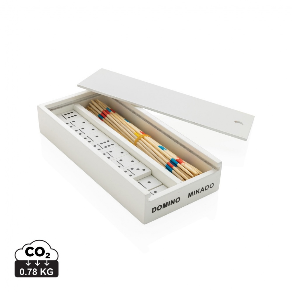 Logo trade promotional products picture of: Deluxe mikado/domino in wooden box