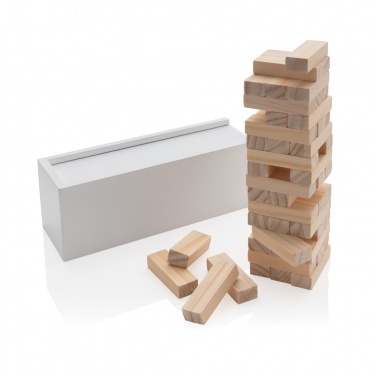 Logo trade promotional giveaways picture of: Deluxe tumbling tower wood block stacking game