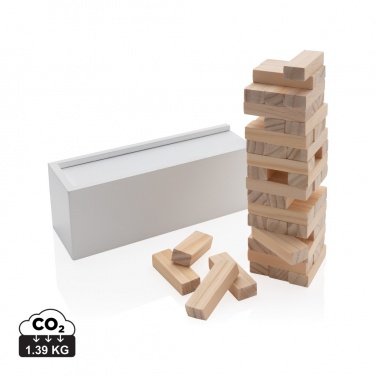 Logo trade promotional items image of: Deluxe tumbling tower wood block stacking game