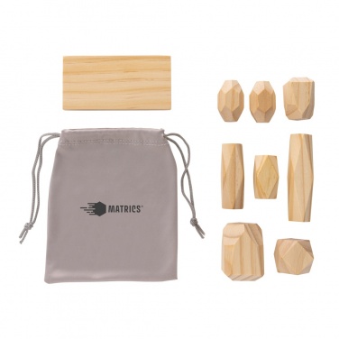 Logo trade corporate gifts picture of: Ukiyo Crios wooden balancing rocks in pouch