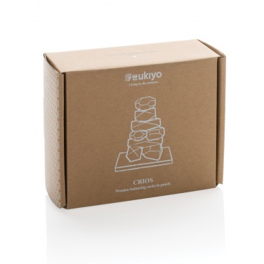 Logo trade corporate gift photo of: Ukiyo Crios wooden balancing rocks in pouch