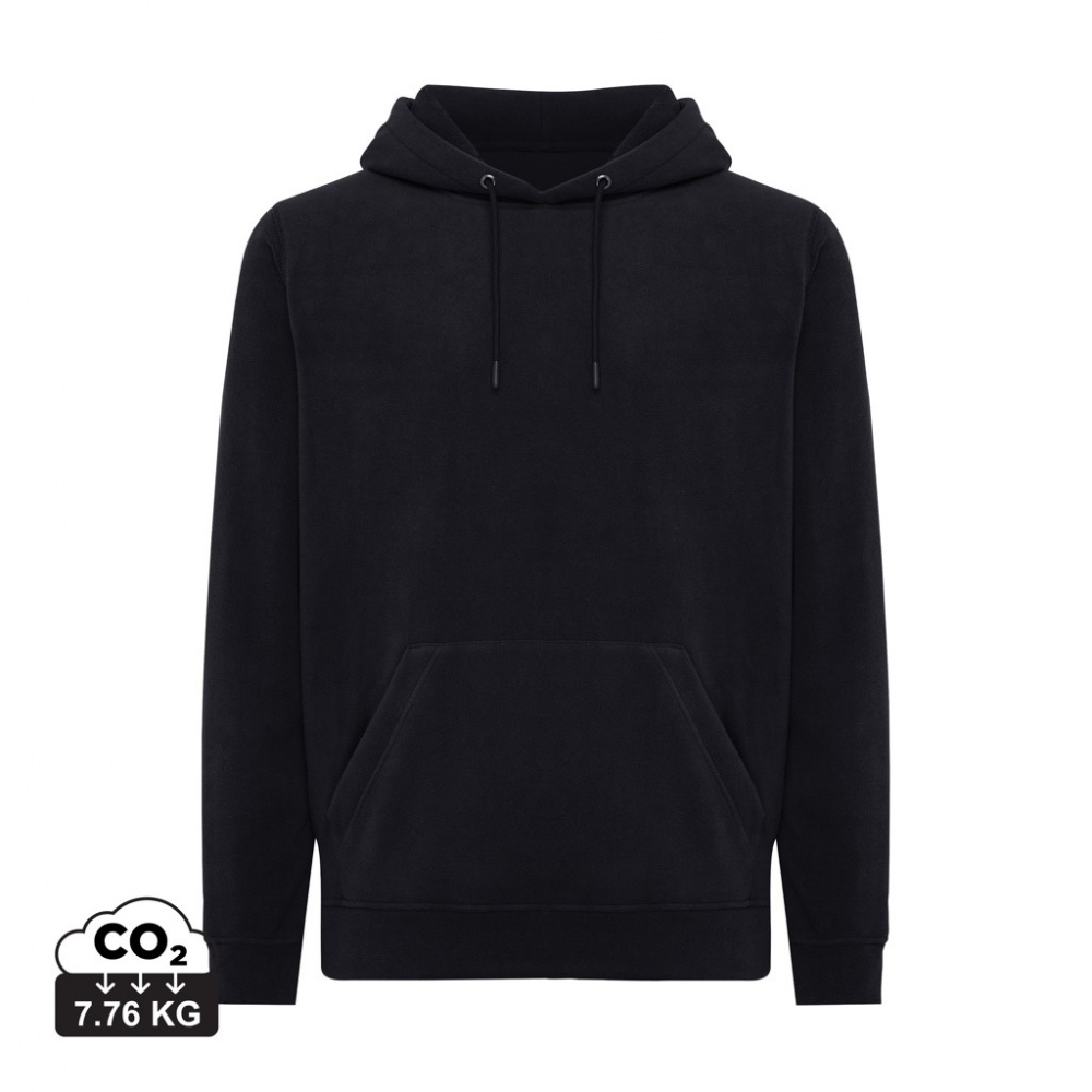 Logo trade promotional merchandise image of: Iqoniq Trivor recycled polyester microfleece hoodie