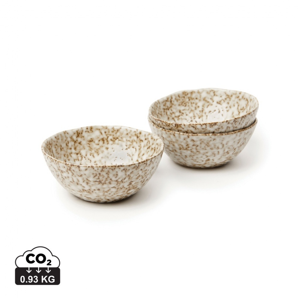 Logo trade promotional merchandise image of: VINGA Nuvem stoneware mini bowl, 3 pcs set