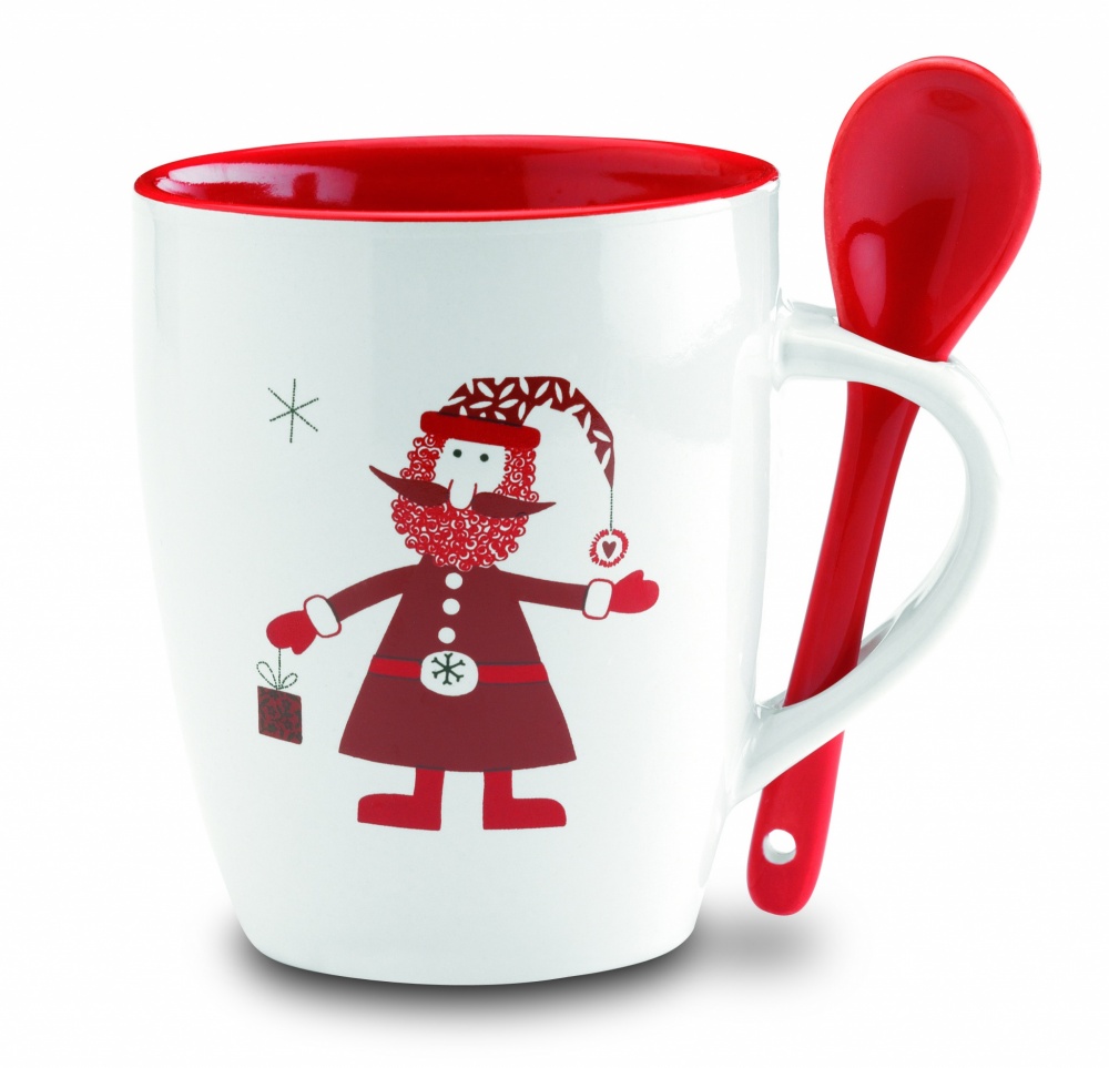 Logo trade promotional giveaway photo of: Mug with spoon 250ml