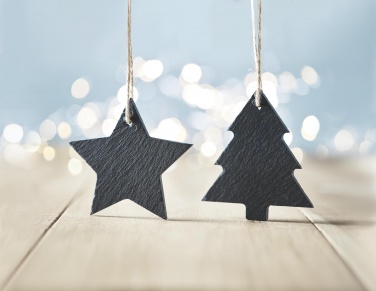 Logo trade promotional merchandise image of: Slate xmas hanger star