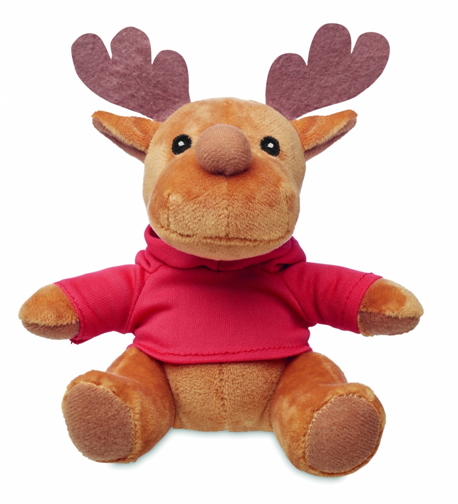 Logo trade corporate gifts image of: Plush reindeer with hoodie