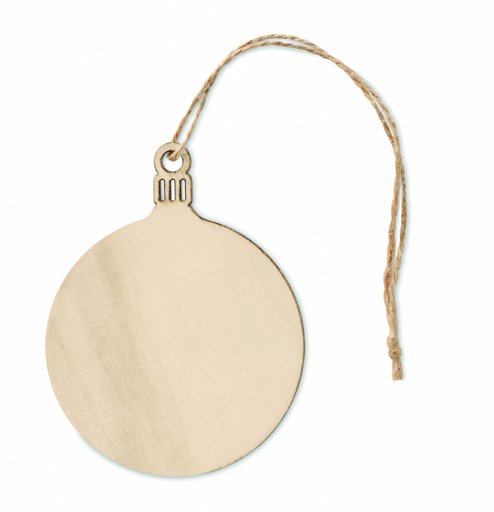 Logo trade promotional merchandise image of: Wooden Tree bauble hanger