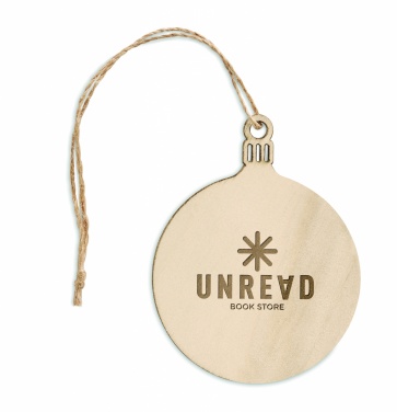 Logo trade promotional product photo of: Wooden Tree bauble hanger