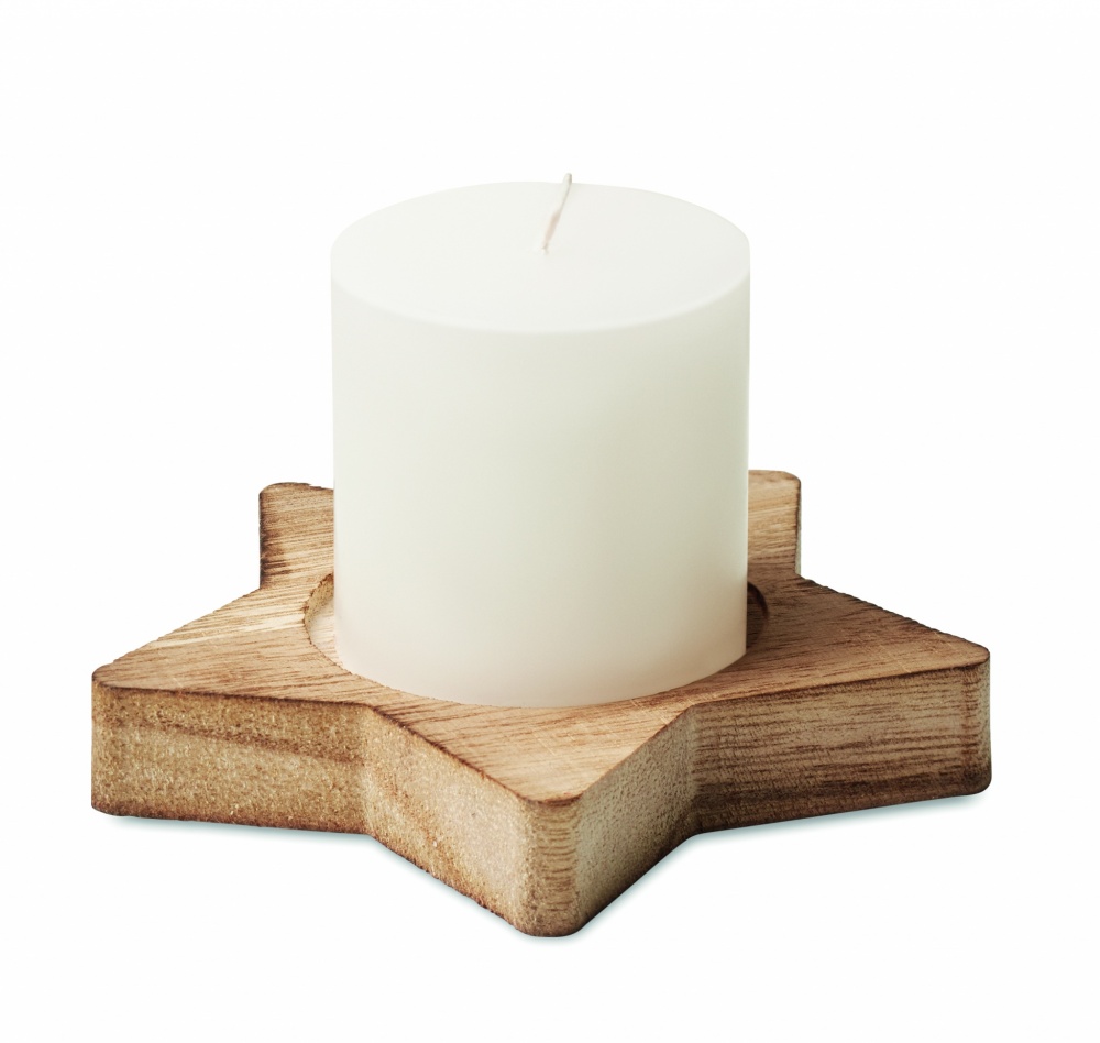 Logotrade promotional merchandise image of: Candle on star wooden base