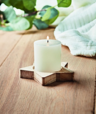 Logo trade promotional merchandise picture of: Candle on star wooden base