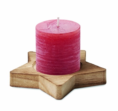 Logotrade promotional item picture of: Candle on star wooden base