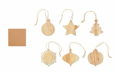 Logotrade promotional item image of: Set of wooden Xmas ornaments