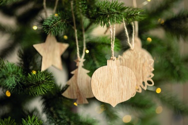 Logotrade advertising product image of: Set of wooden Xmas ornaments