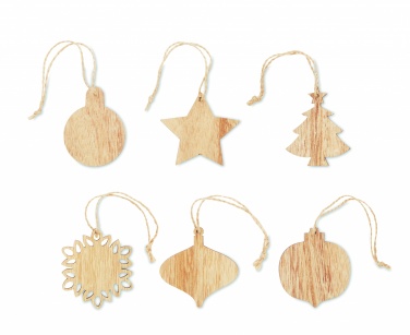 Logotrade promotional gift image of: Set of wooden Xmas ornaments