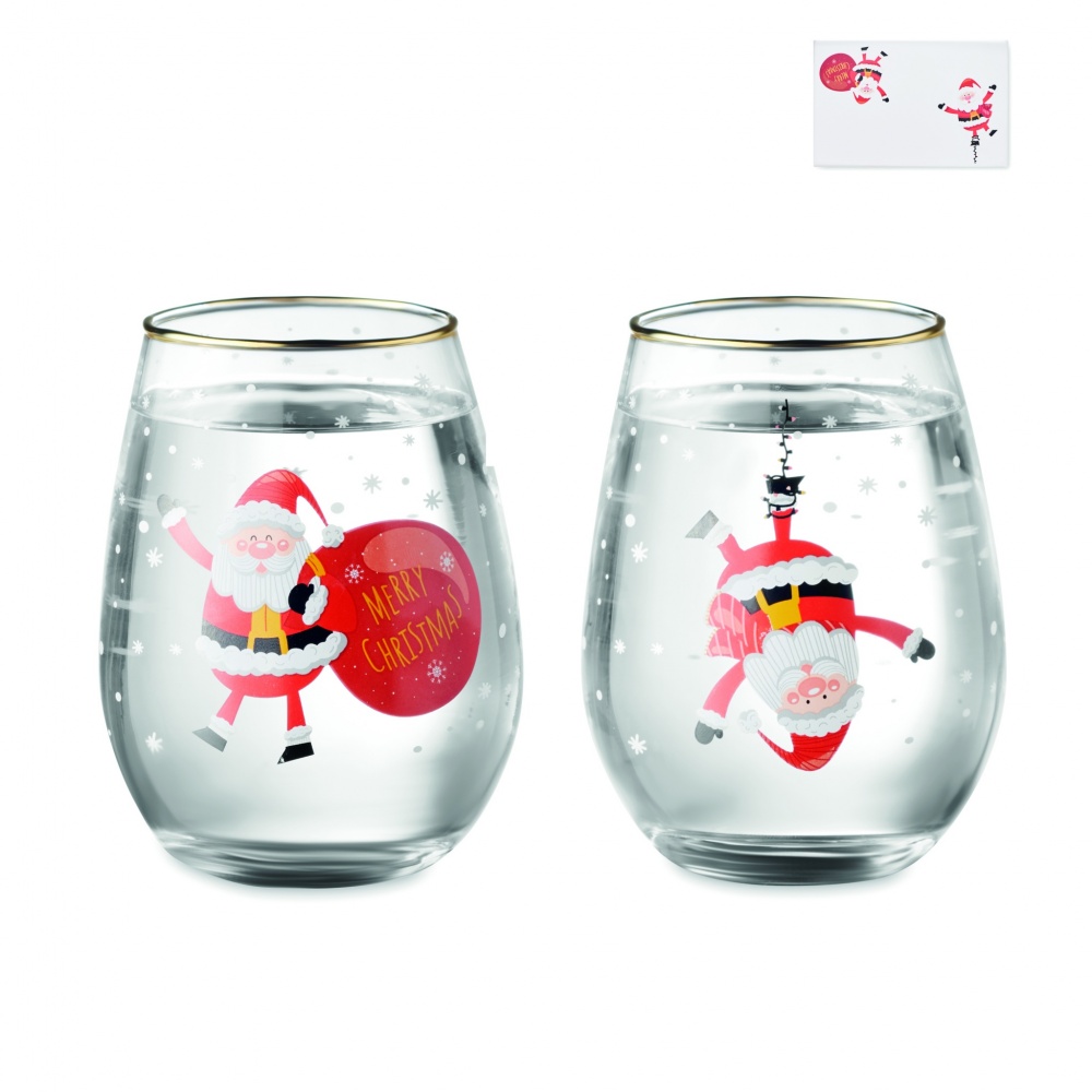 Logo trade promotional giveaways image of: Set of 2 Christmas glasses