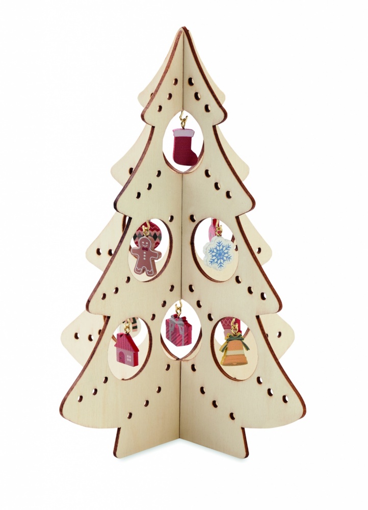 Logo trade corporate gifts image of: Wooden Xmas tree decoration