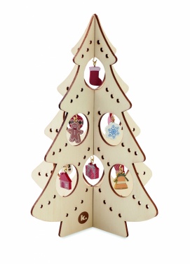 Logo trade corporate gifts image of: Wooden Xmas tree decoration