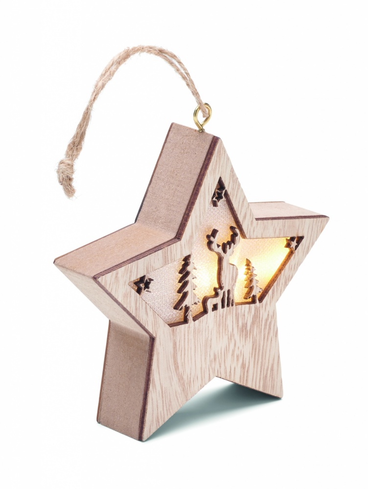 Logotrade promotional giveaway image of: MDF star with light