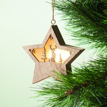 Logotrade promotional gift picture of: MDF star with light