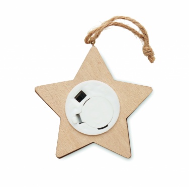 Logo trade promotional gifts image of: Wooden weed star with lights