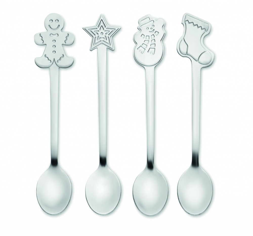 Logo trade promotional products picture of: Set of 4 Christmas tea spoon