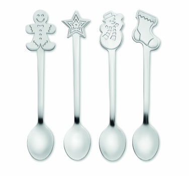 Logotrade promotional giveaway image of: Set of 4 Christmas tea spoon