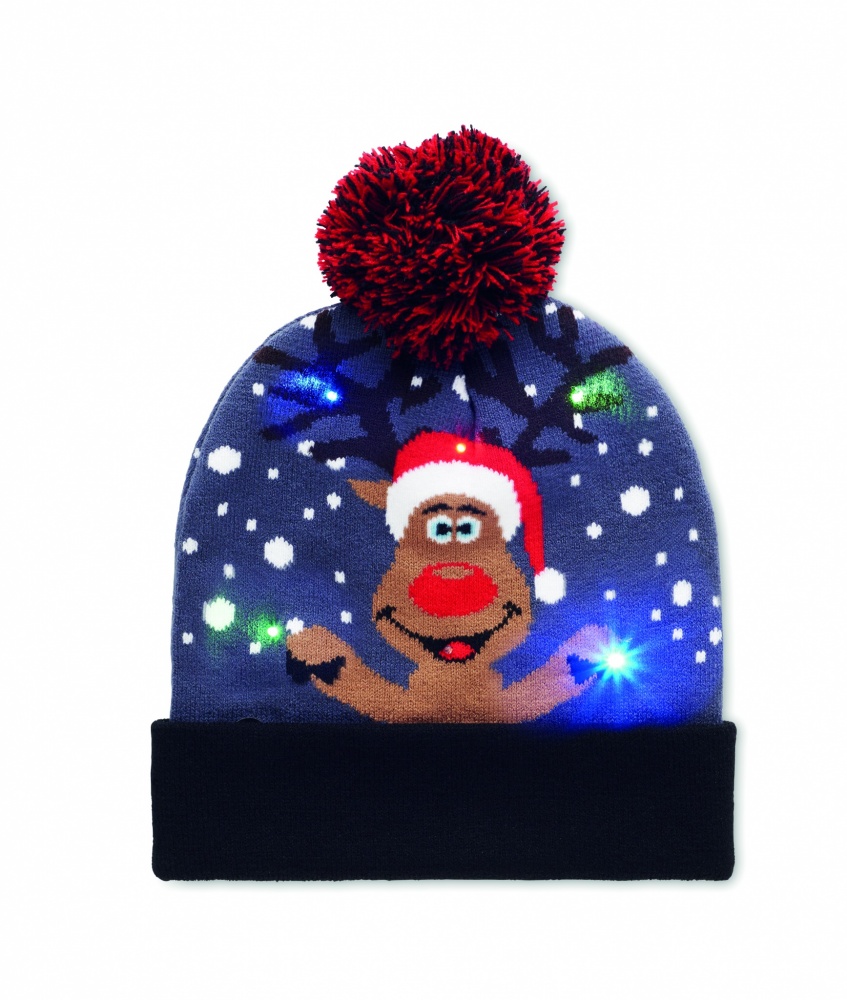 Logo trade promotional merchandise picture of: Christmas knitted beanie LED