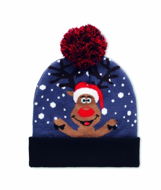 Logo trade promotional giveaways picture of: Christmas knitted beanie LED