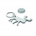 Recycled aluminium key ring Pori, Matt Silver