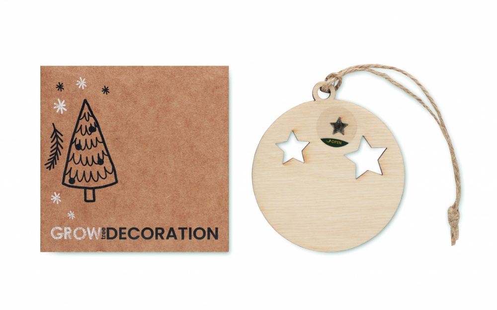 Logo trade promotional merchandise photo of: Wooden bauble shape hanger