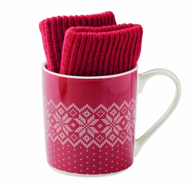 Logo trade promotional items picture of: Winter gift mug and gloves set