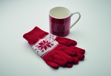 Logo trade corporate gifts image of: Winter gift mug and gloves set