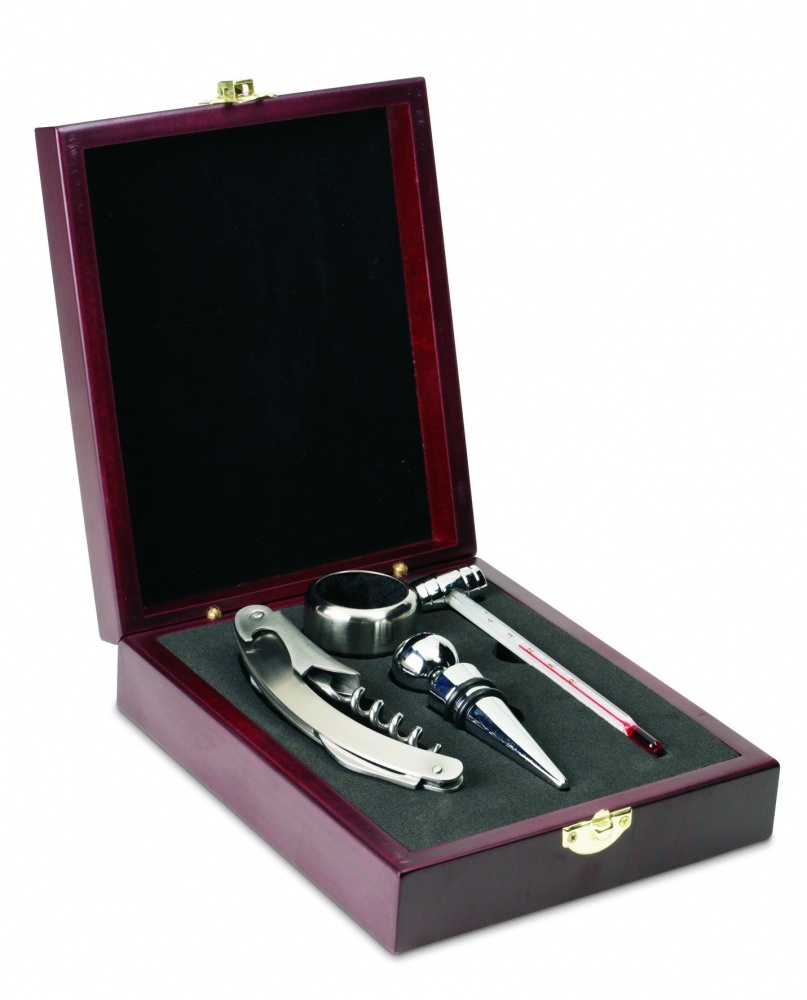 Logo trade promotional merchandise photo of: Classic wine set in wooden box