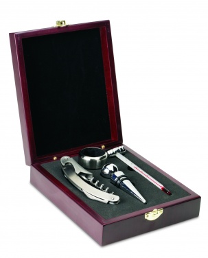 Logo trade promotional item photo of: Classic wine set in wooden box