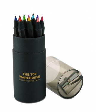 Logo trade advertising products image of: Black colouring pencils