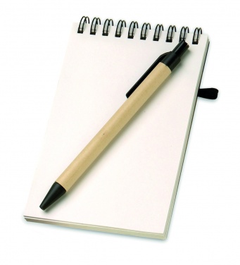 Logo trade promotional giveaway photo of: A6 recycled notepad with pen