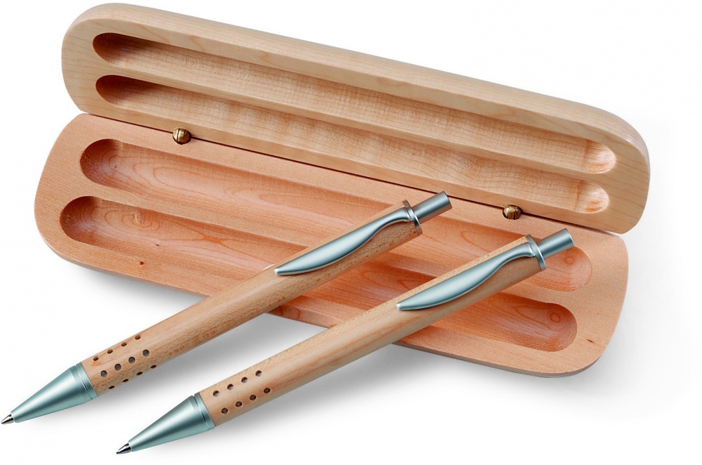 Logotrade promotional merchandise picture of: Pen gift set in wooden box