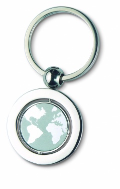 Logotrade promotional products photo of: Globe metal key ring  WORLD