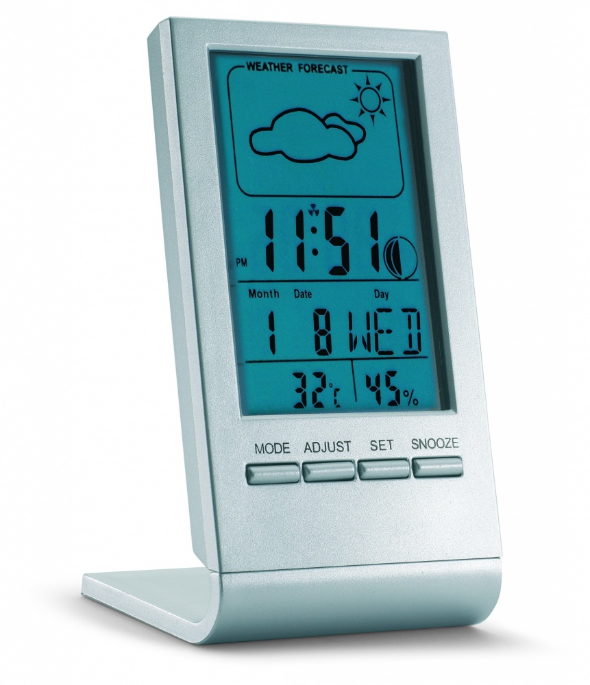 Logo trade promotional merchandise picture of: Weather station with blue LCD