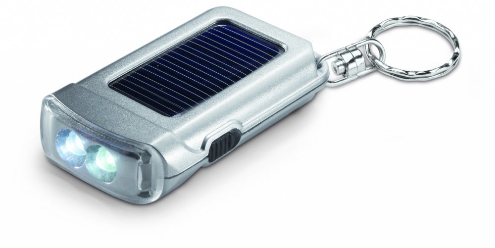 Logo trade promotional gifts picture of: Solar powered torch key ring Vaasa