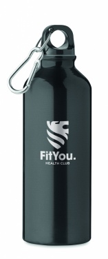 Logo trade advertising products image of: 500 ml single-walled water bottle made of recycled aluminum with a carabiner