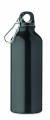 500 ml single-walled water bottle made of recycled aluminum with a carabiner, Black