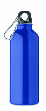 Logo trade promotional giveaways image of: 500 ml single-walled water bottle made of recycled aluminum with a carabiner