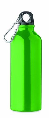 Logo trade business gift photo of: 500 ml single-walled water bottle made of recycled aluminum with a carabiner