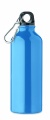 500 ml single-walled water bottle made of recycled aluminum with a carabiner, Turquoise