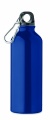 500 ml single-walled water bottle made of recycled aluminum with a carabiner, French Navy