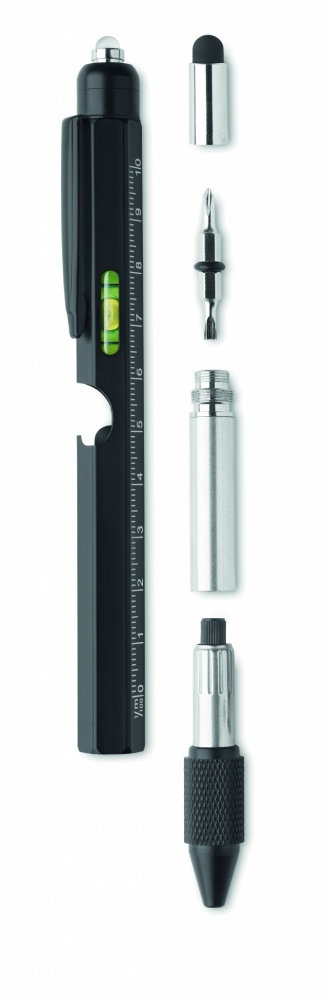 Logo trade corporate gifts image of: Spirit level pen with ruler